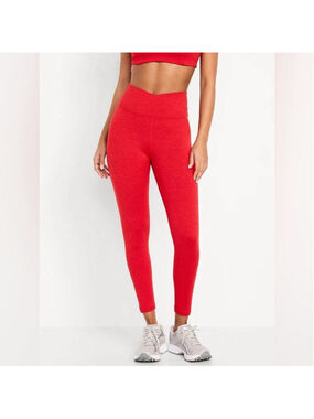 Old Navy Red Extra High-Waisted CloudComfy 7/8 Leggings Size S